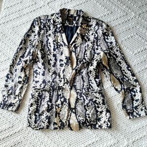 Corey B Snake Print Silk Structured Work Career Wear Contemporary Blazer Sz:M